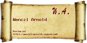 Wenczl Arnold névjegykártya